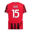 Camisola + Calções AC Milan Jovic 15 Criança Equipamento 1ª 24/25